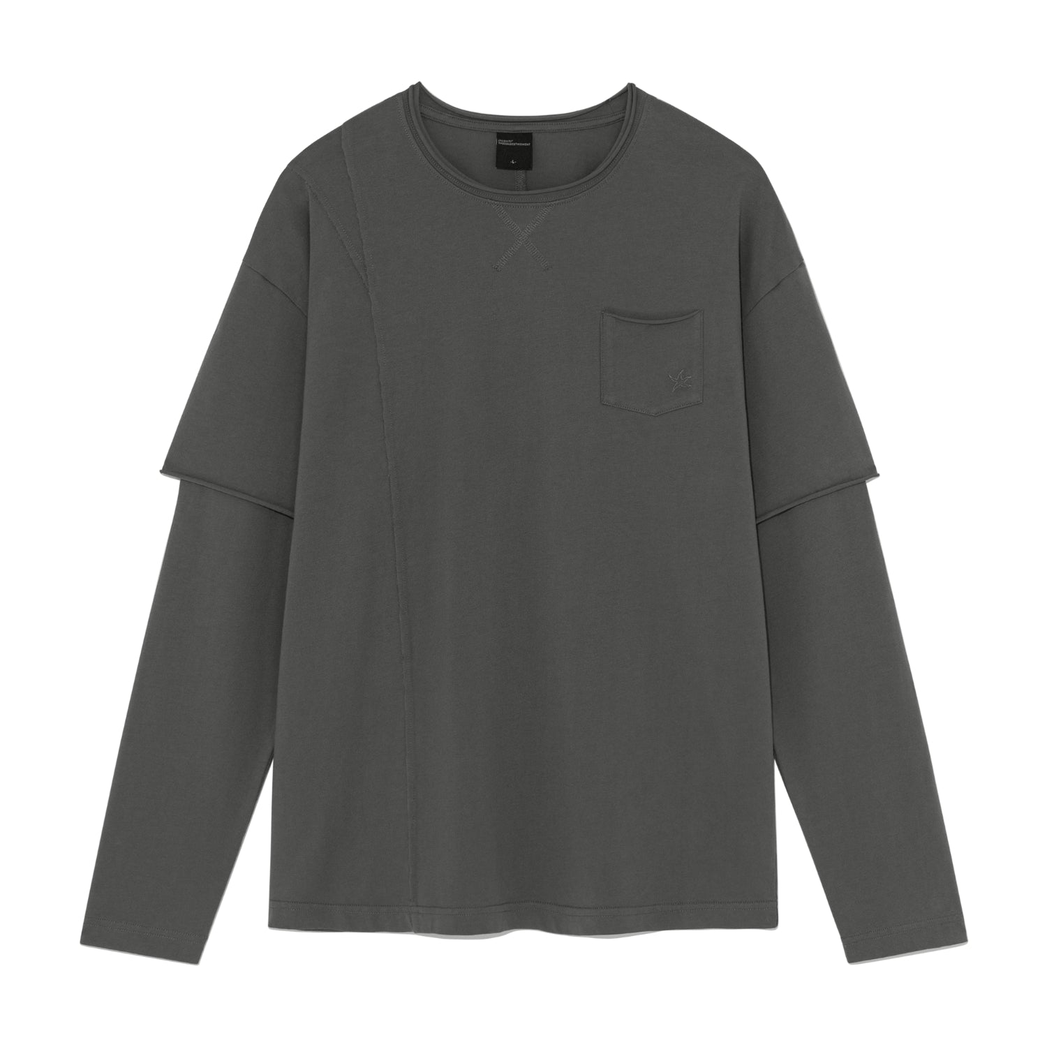 TCM raw cut layered long sleeve (charcoal)