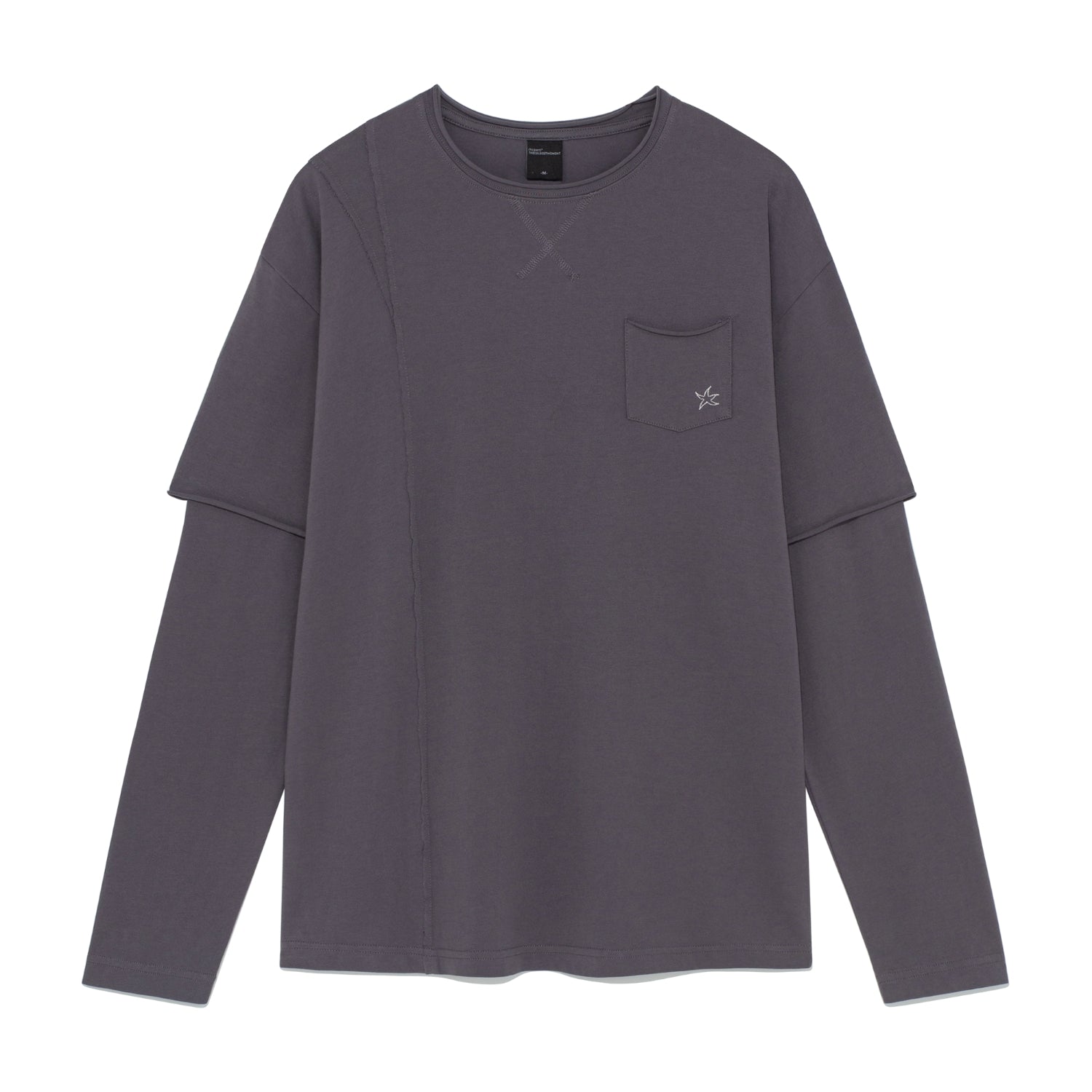 TCM raw cut layered long sleeve (dark purple)