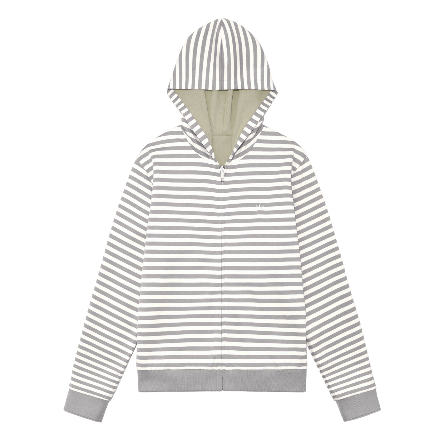 TCM reversible stripe hooded zip-up (beige)