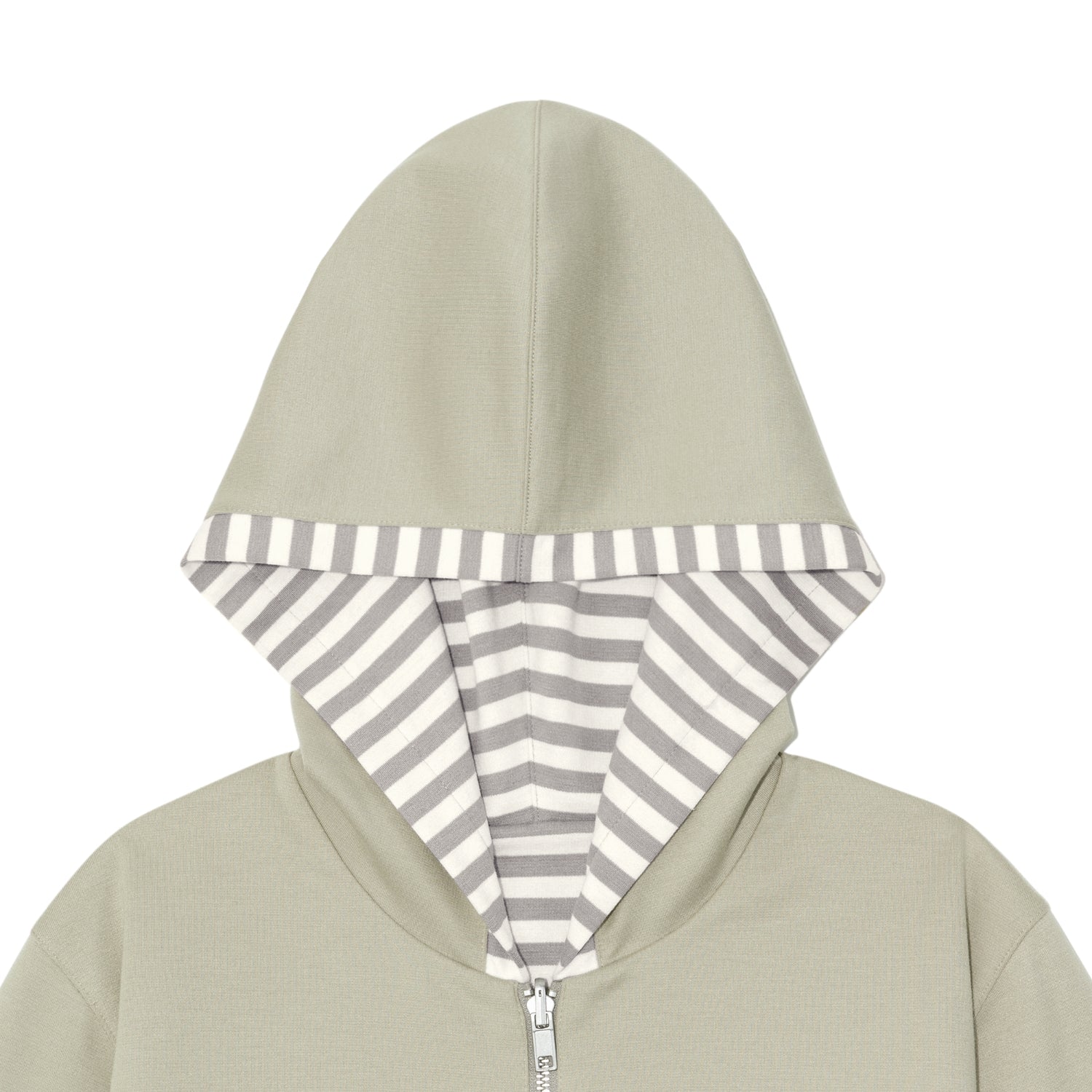 TCM reversible stripe hooded zip-up (beige)