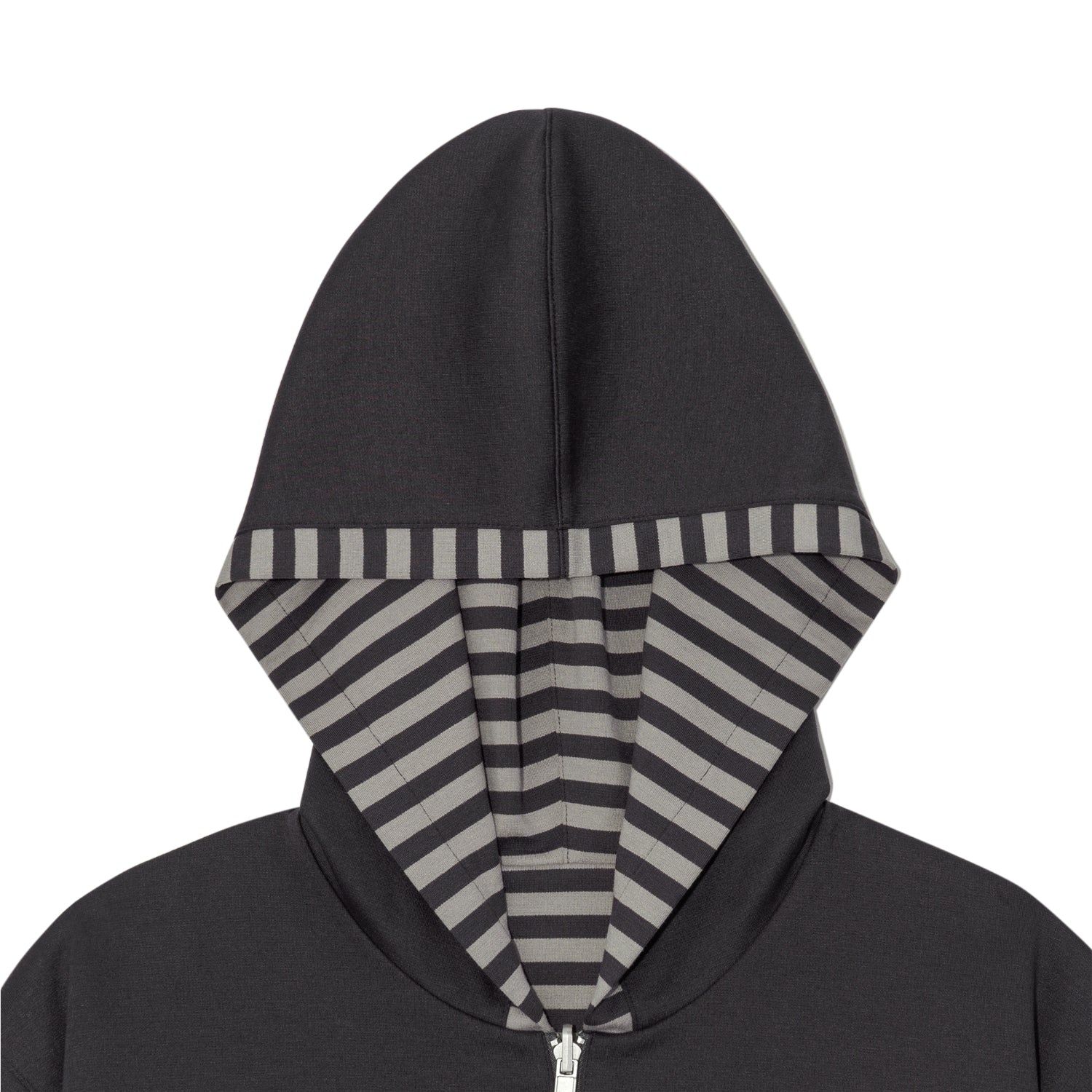 TCM reversible stripe hooded zip-up (charcoal)