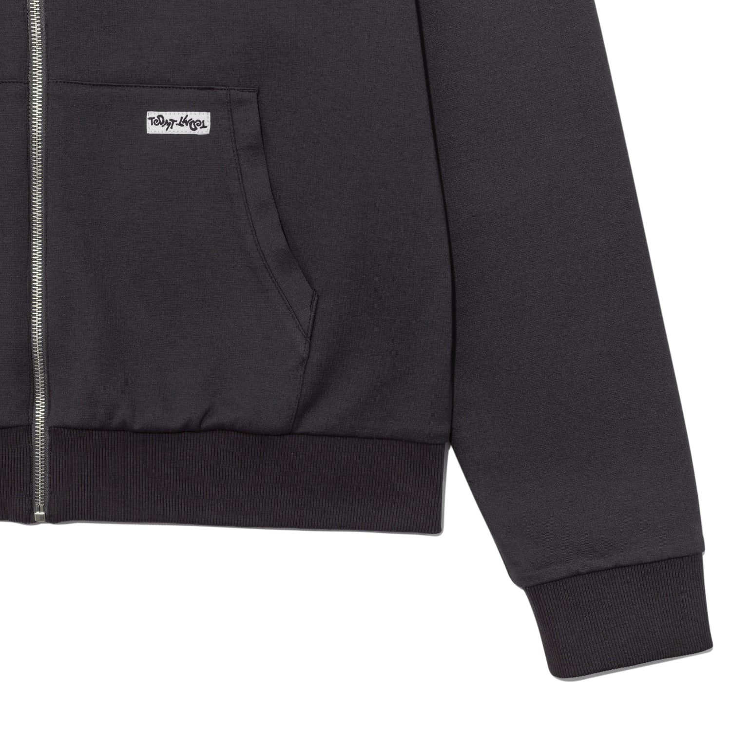 TCM reversible stripe hooded zip-up (charcoal)