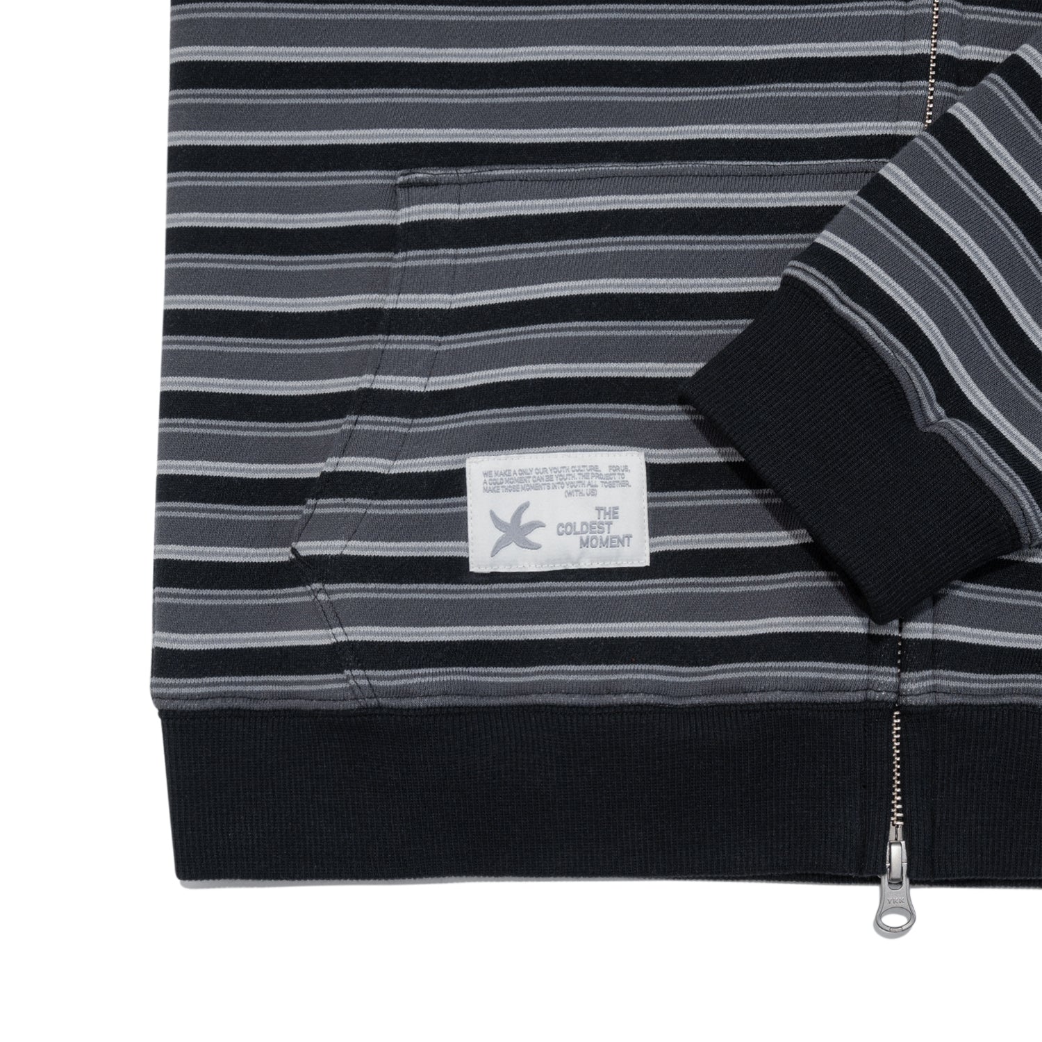 TCM stripe standard hooded zip-up (black)