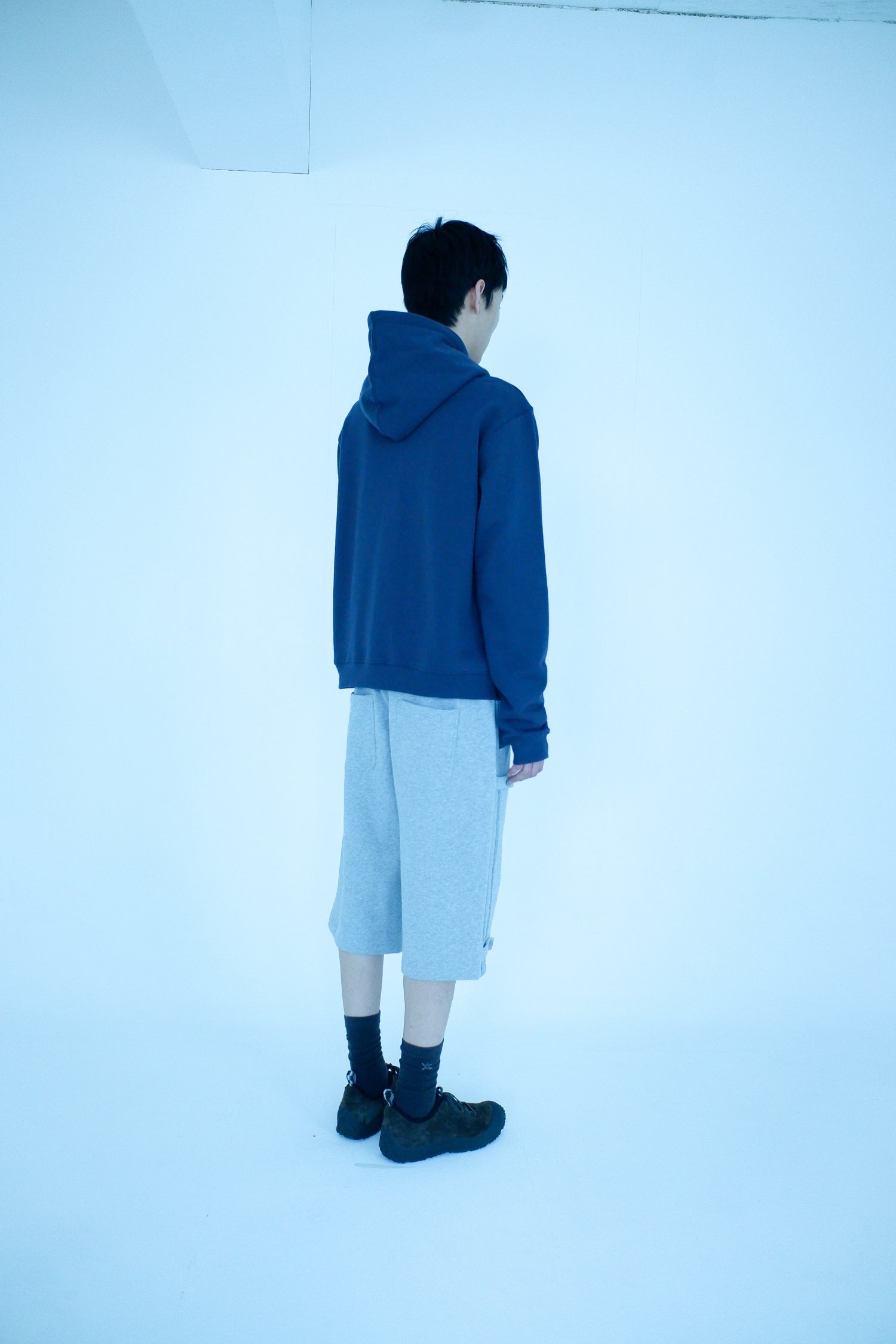 TCM argyle hooded zip-up (navy)