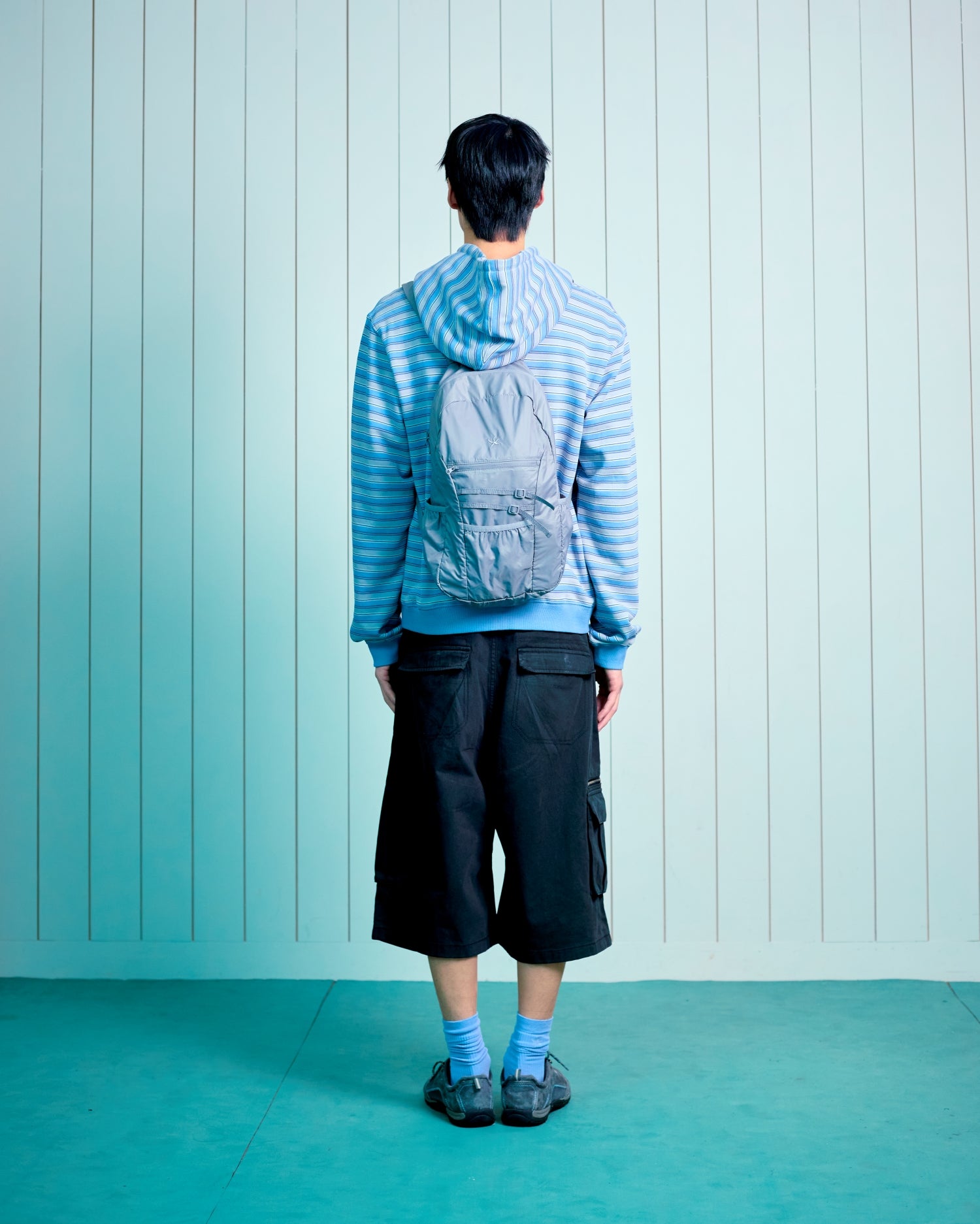 TCM belt strap nylon backpack (grey)