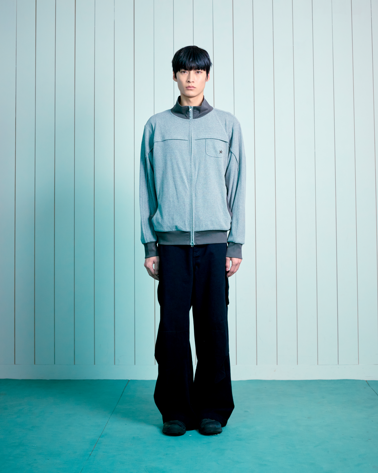 TCM cozy line jersey zip-up (grey)