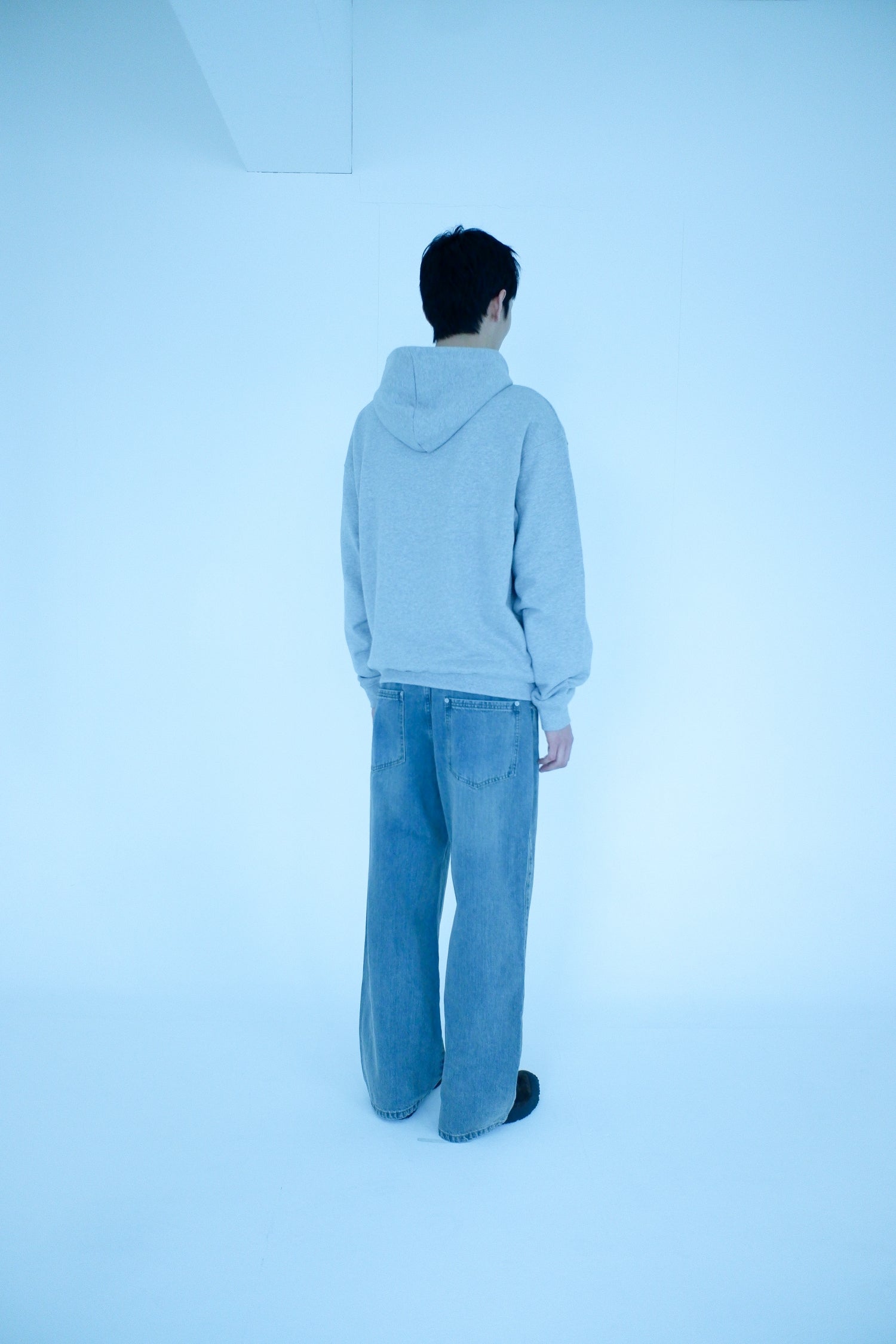 TCM diagonal hoodie (melange grey)