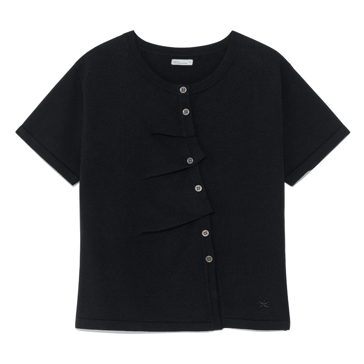 TCM draped half knit cardigan (black)