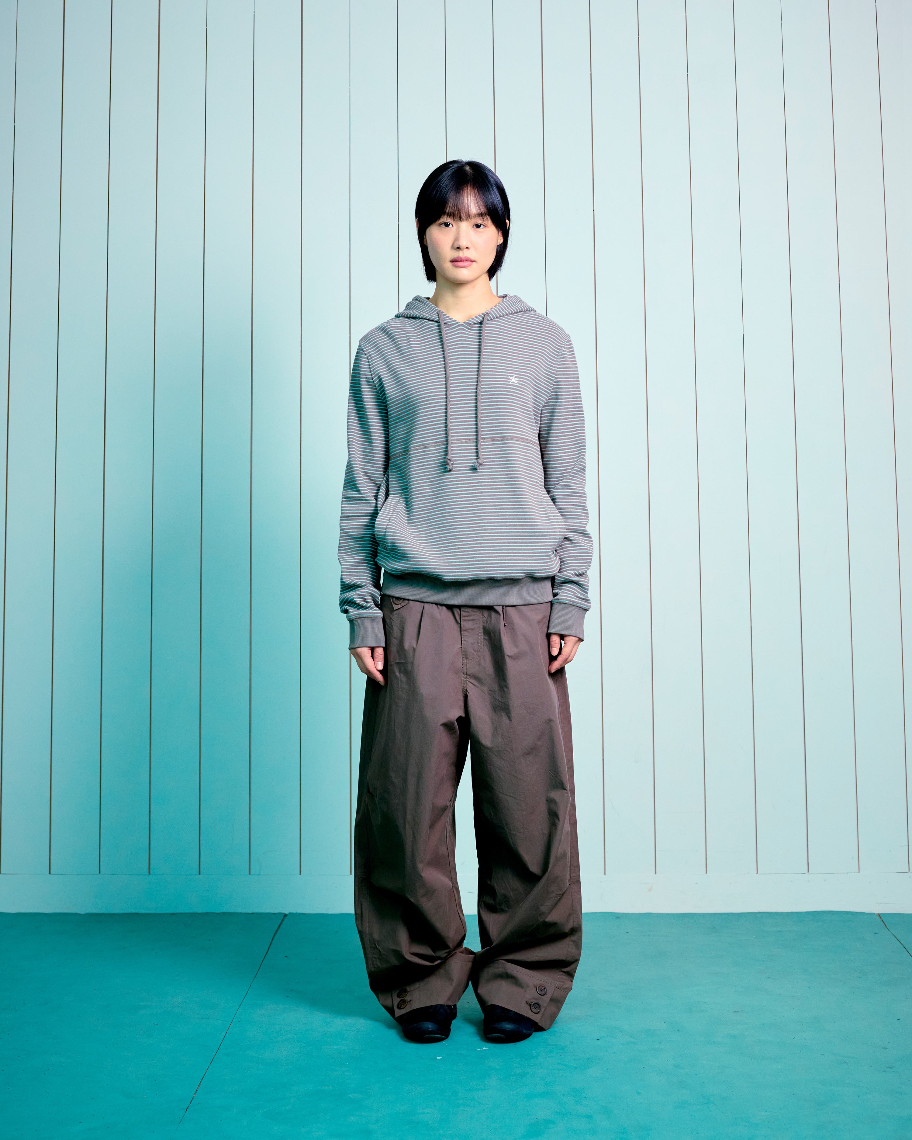 TCM hem two button pants (brown)