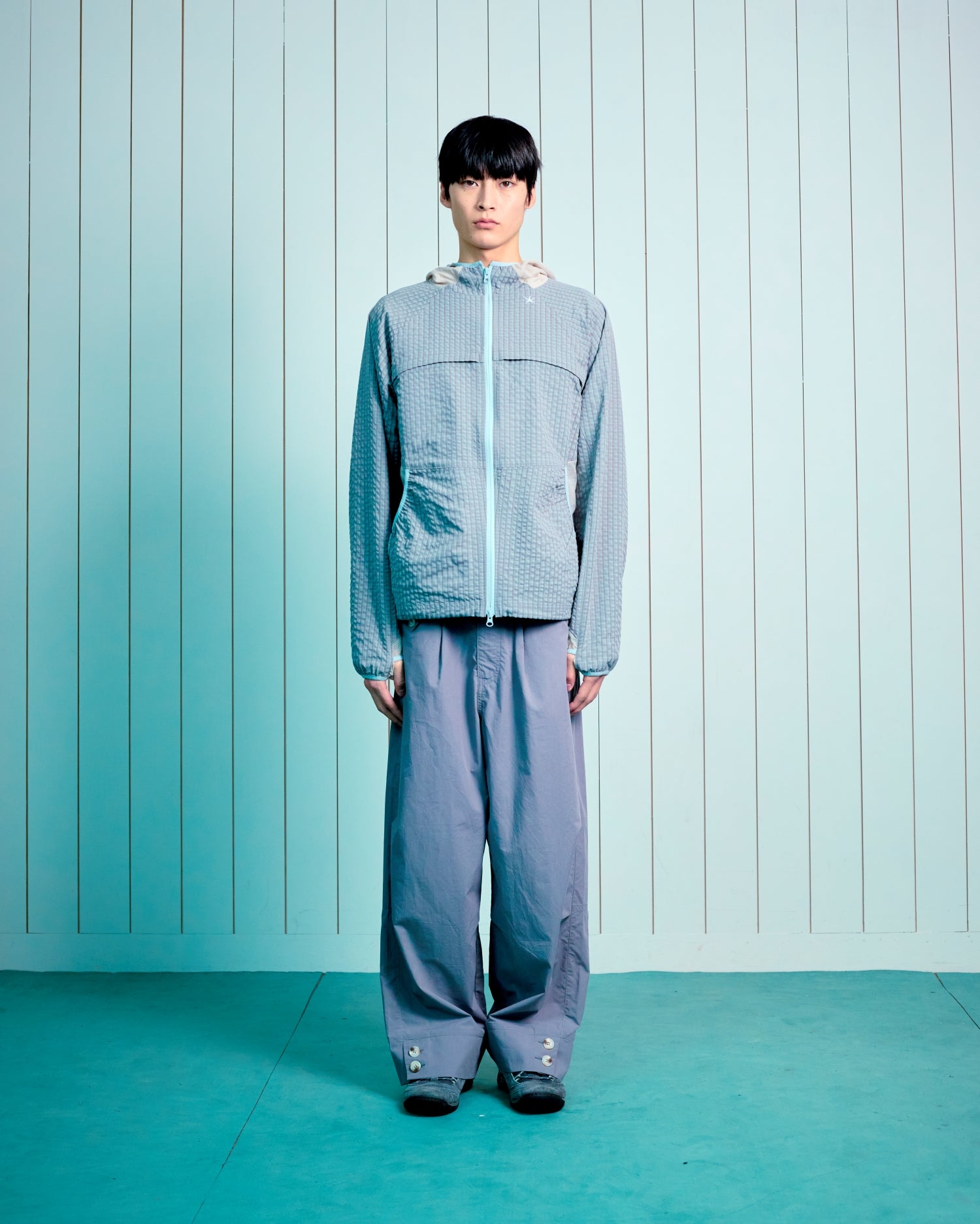 TCM hem two button pants (charcol)
