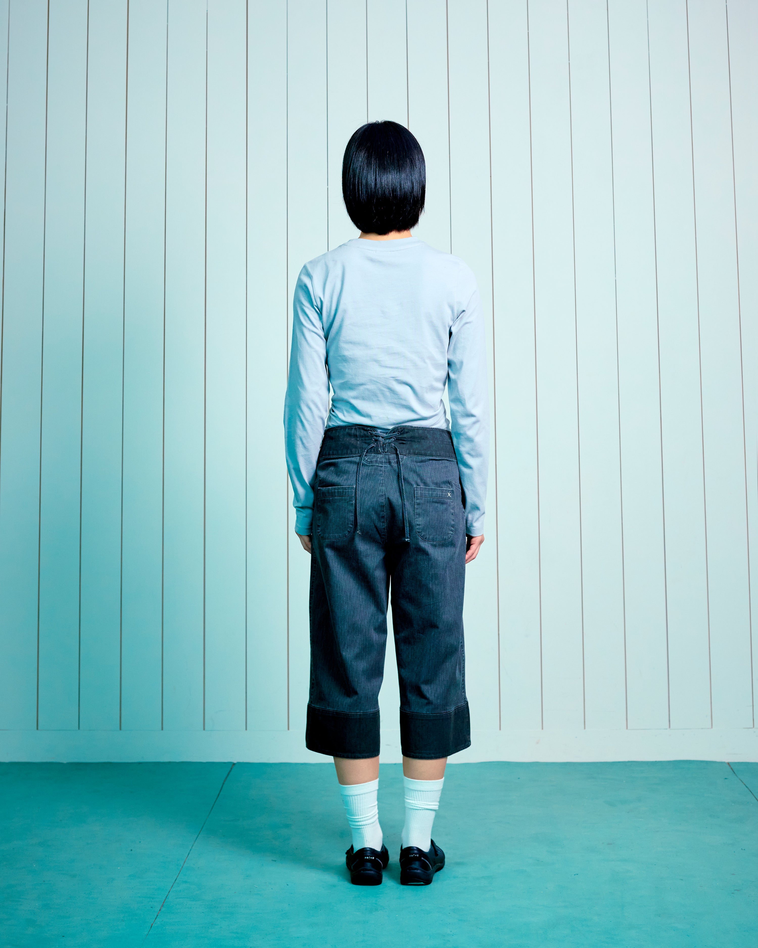 (w) TCM mini pocket capri pants (charcol)