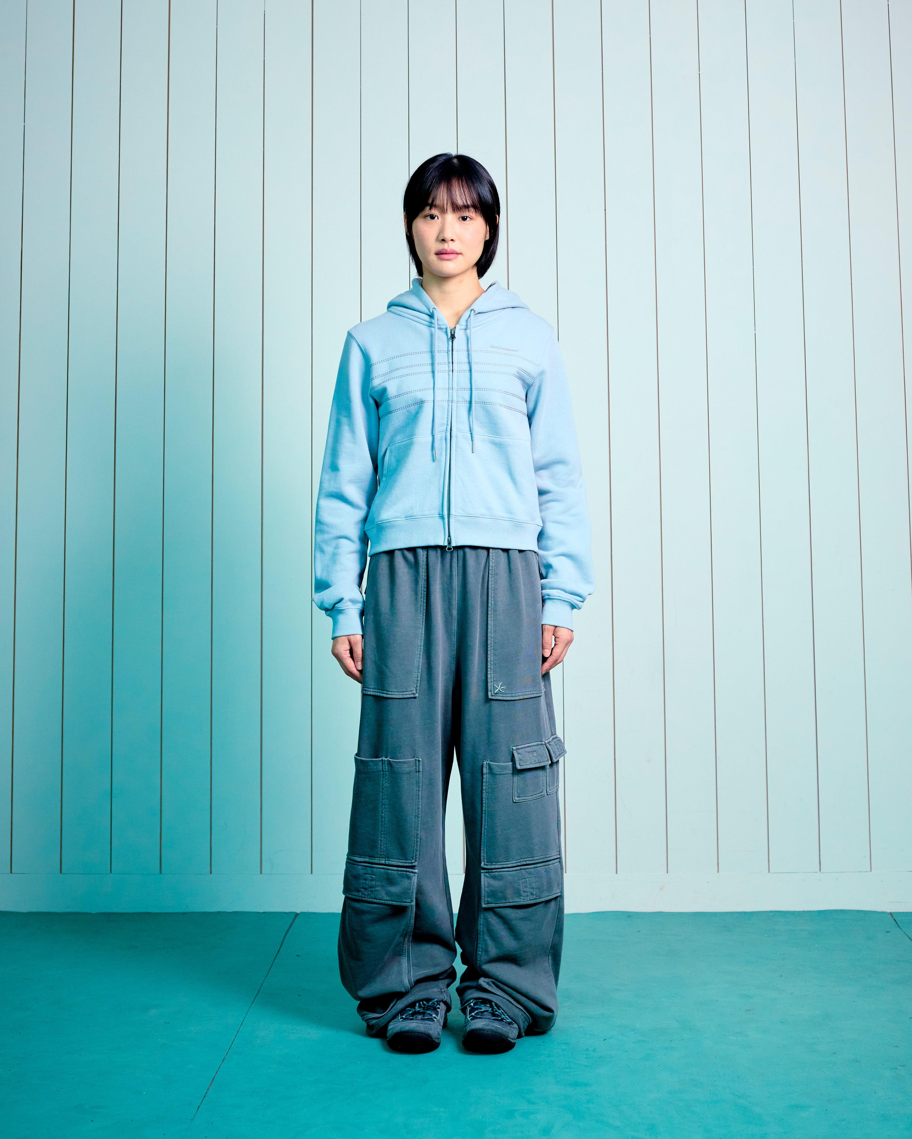 TCM note hooded zip-up (mint)