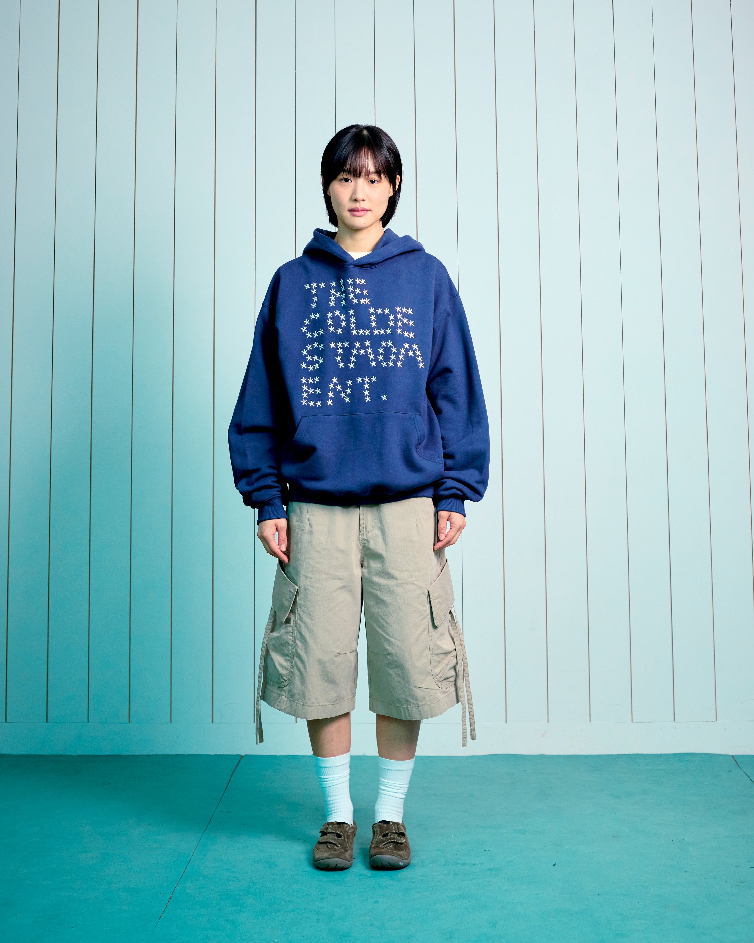 TCM star dot hoodie (navy)