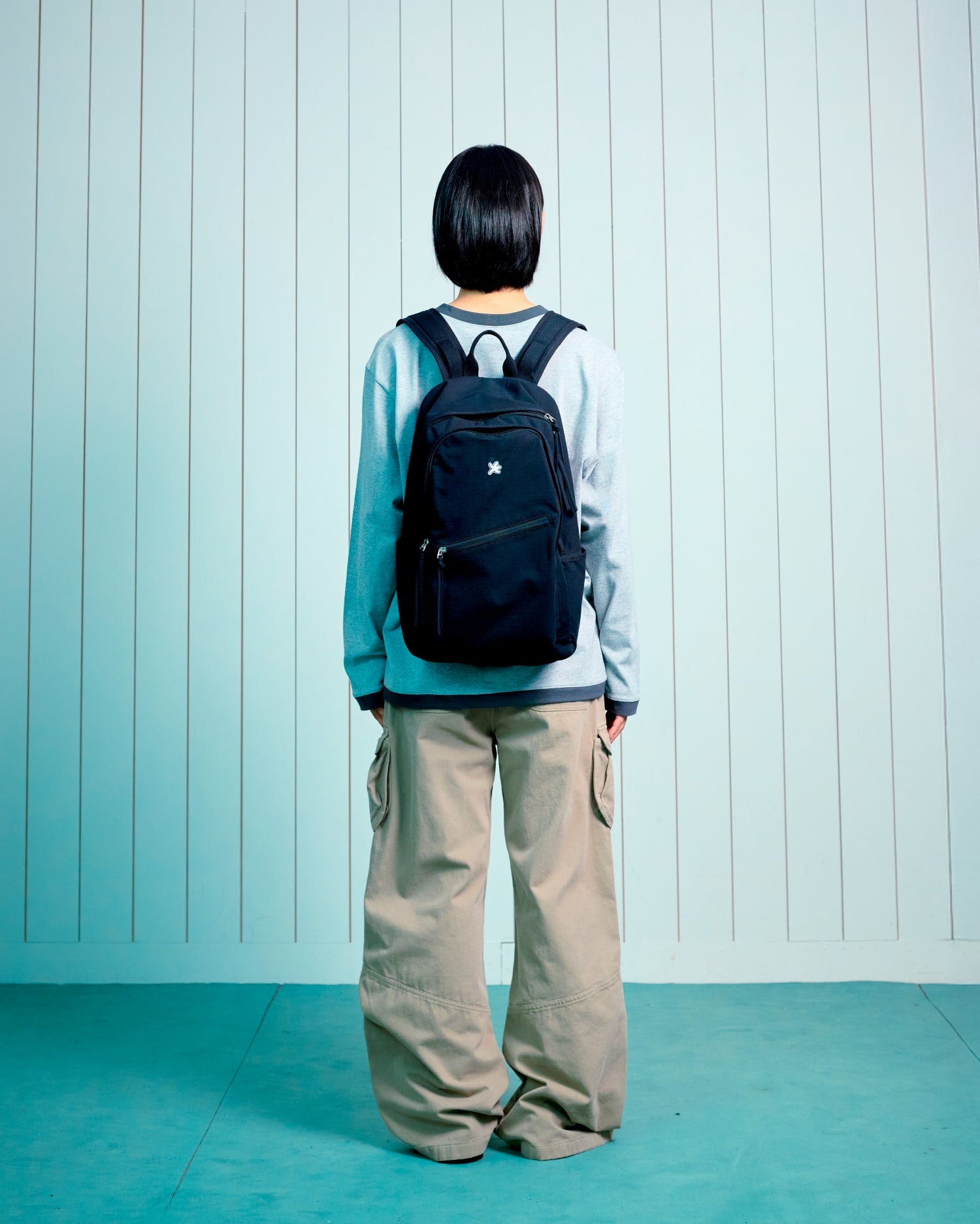 TCM strap layered ripstop backpack (black)
