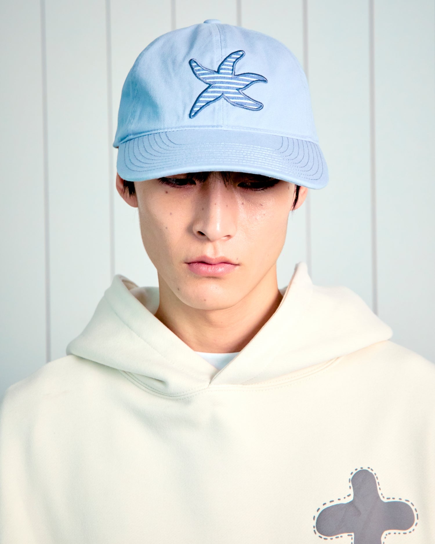 TCM stripe logo patch cap (sky blue)