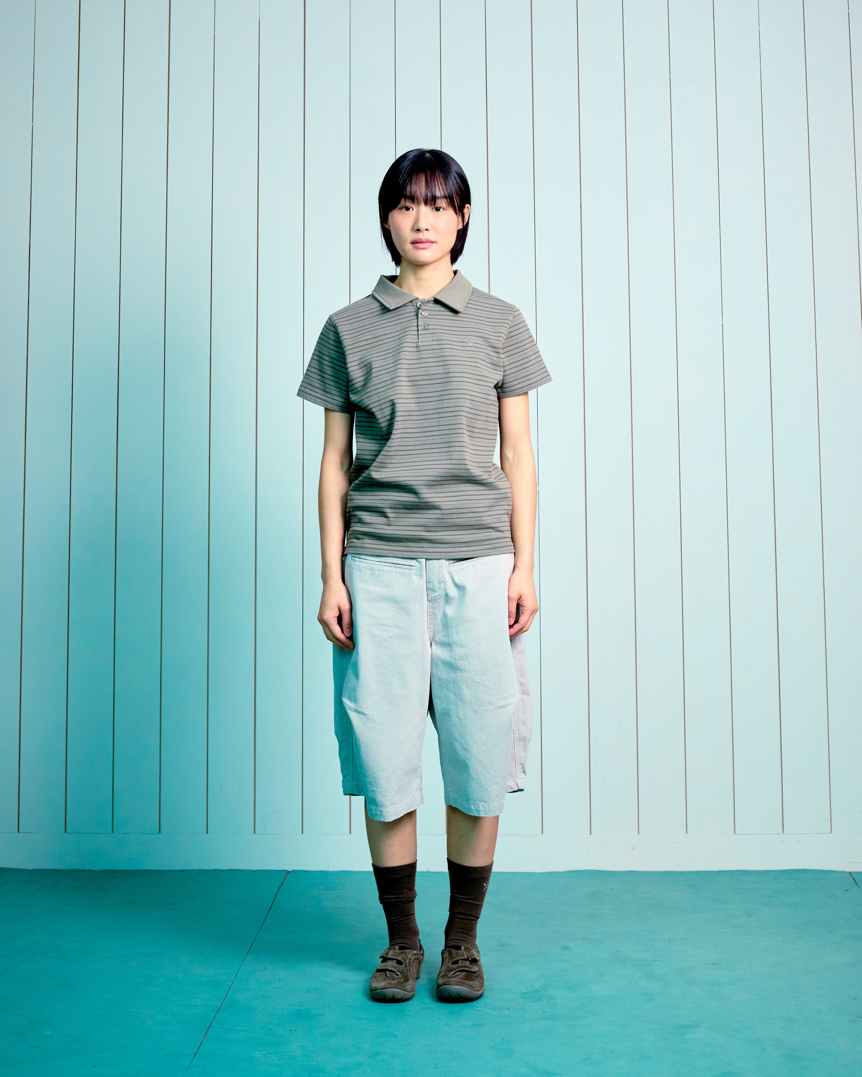 TCM stripe pk T (khaki brown)