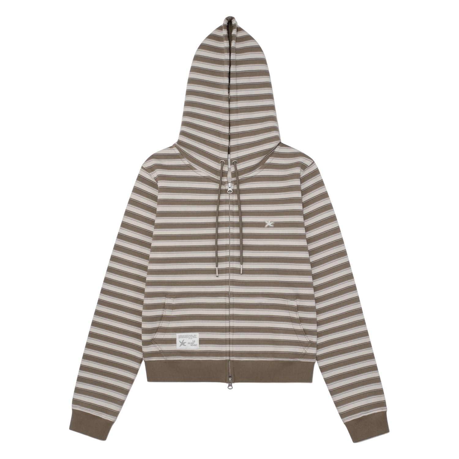 TCM stripe standard hooded zip-up (brown)
