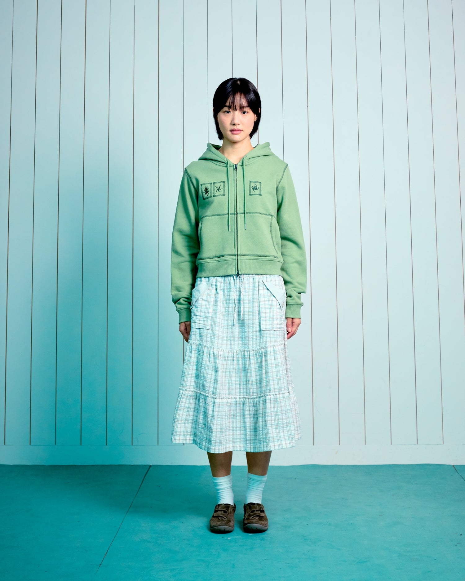 TCM tornado hooded zip-up (green)