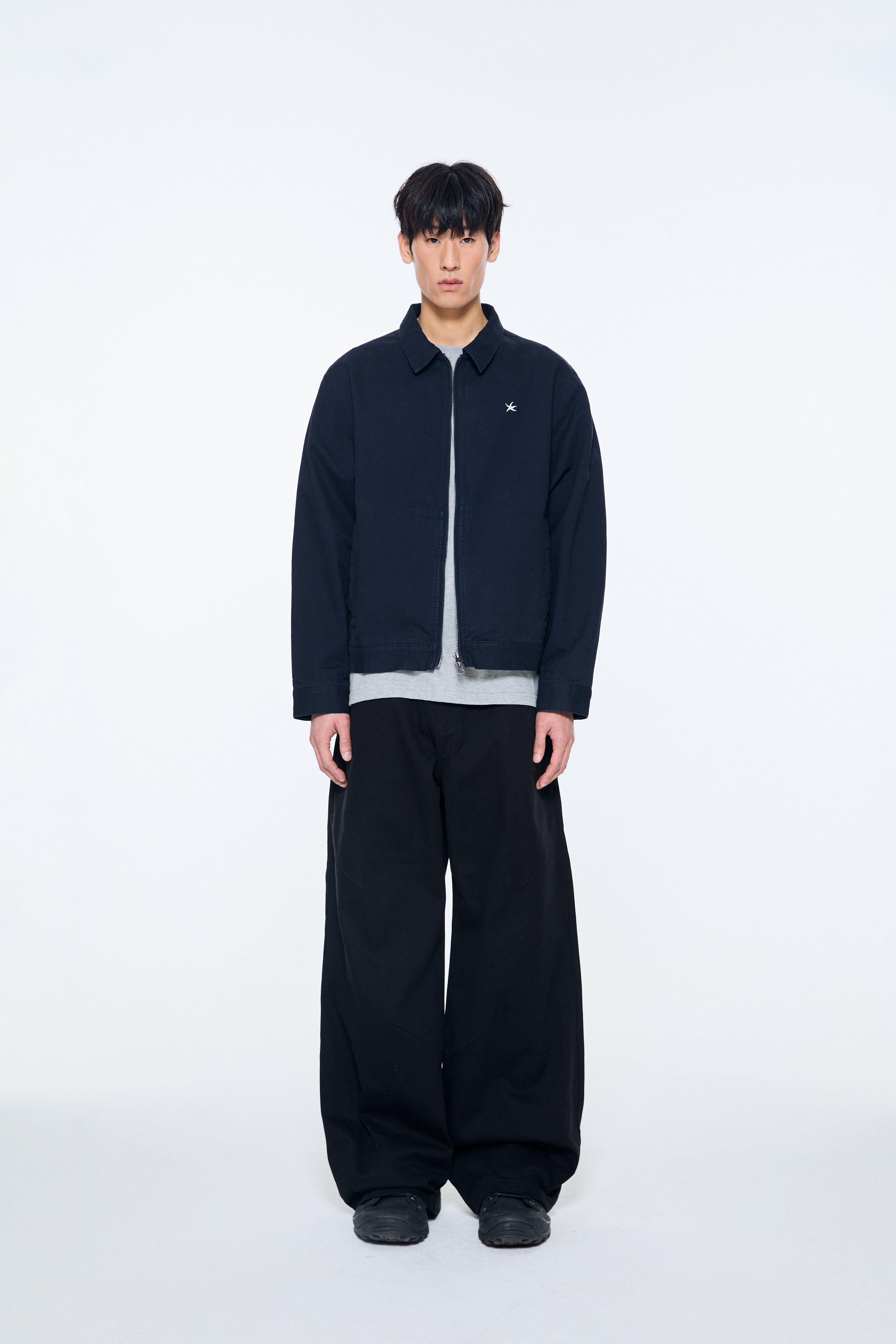 TCM washed mini logo jacket (dark navy)