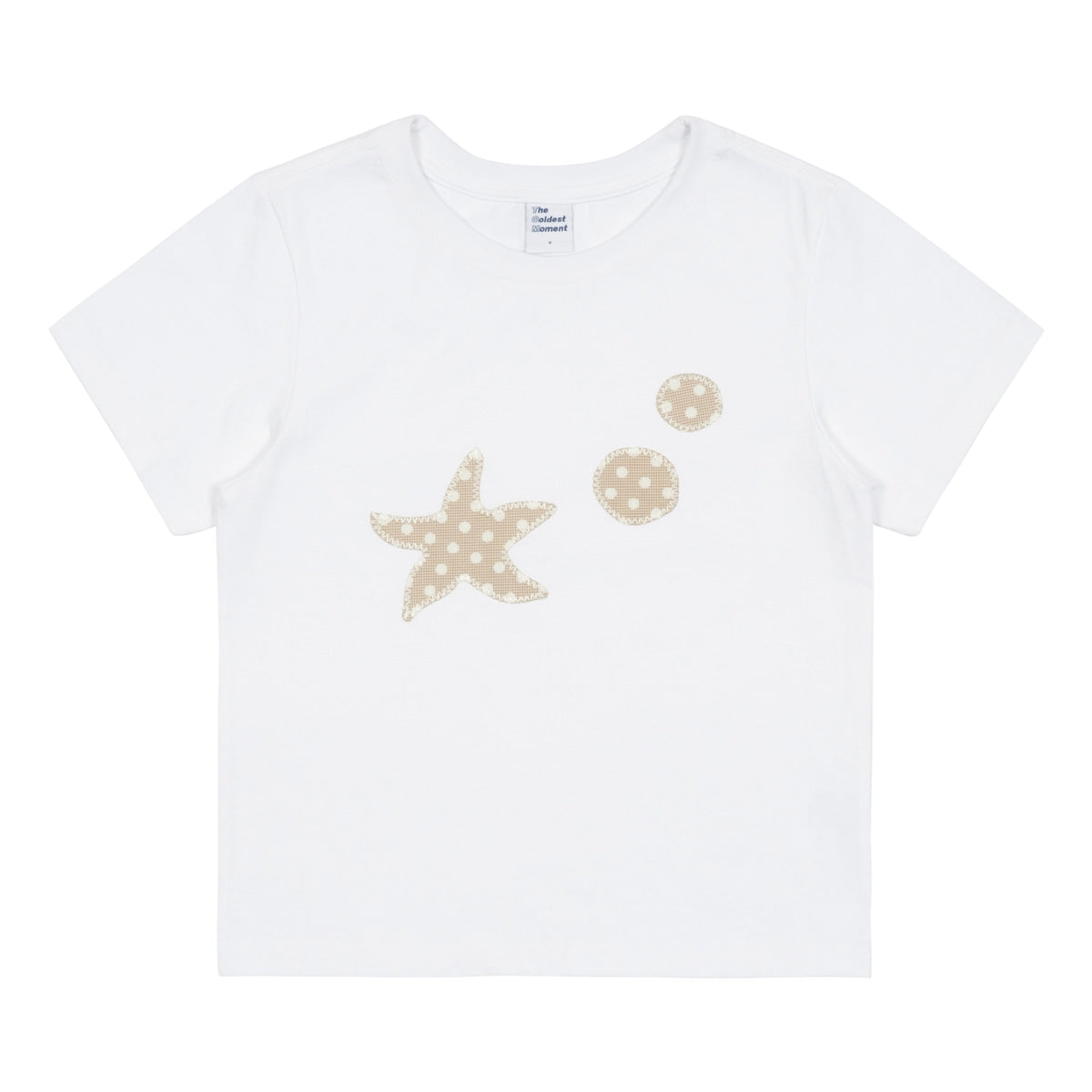 TCM white starfish dot patch t-shirt minimalist