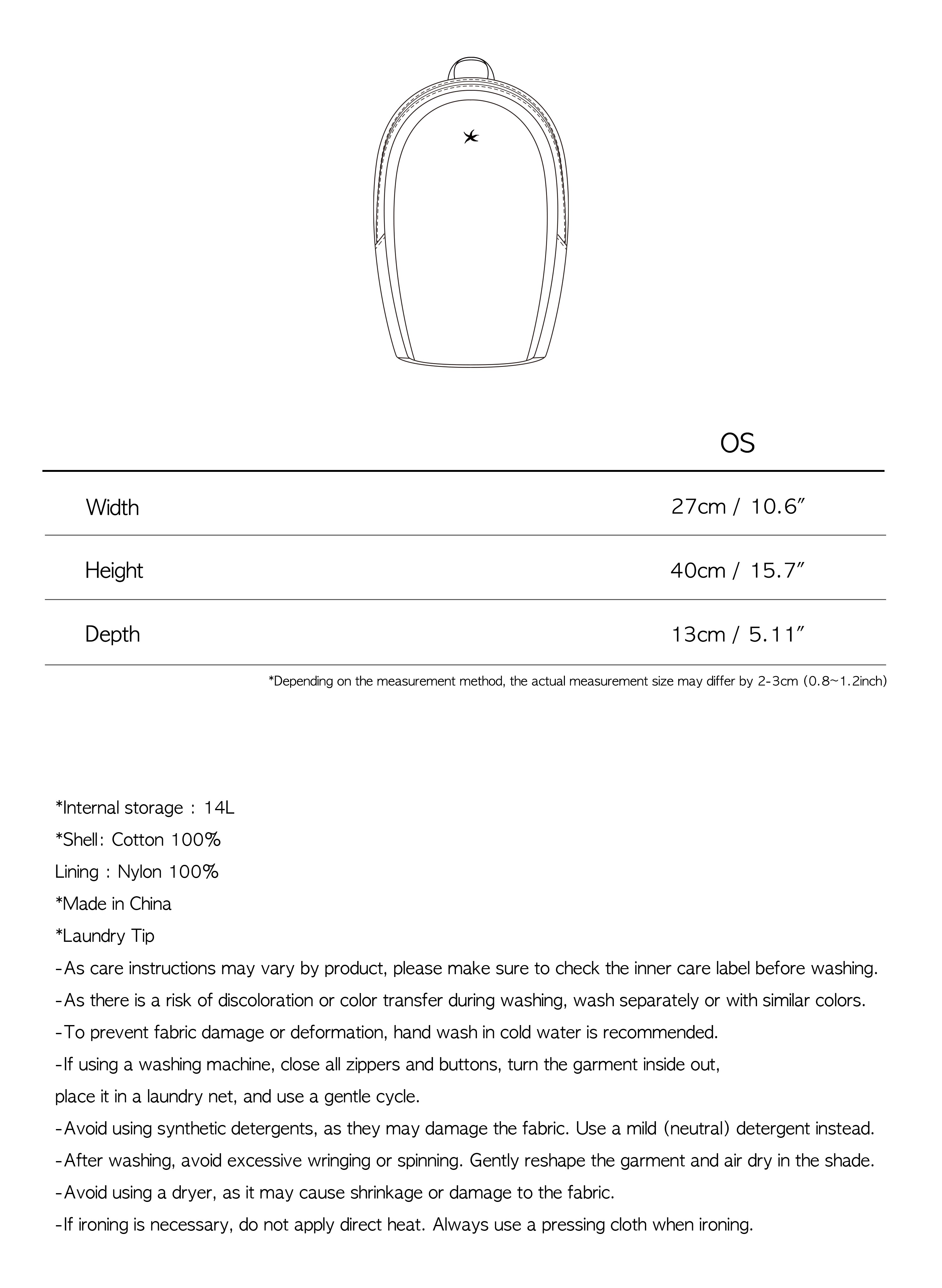 TCM mini logo corduroy backpack (navy)
