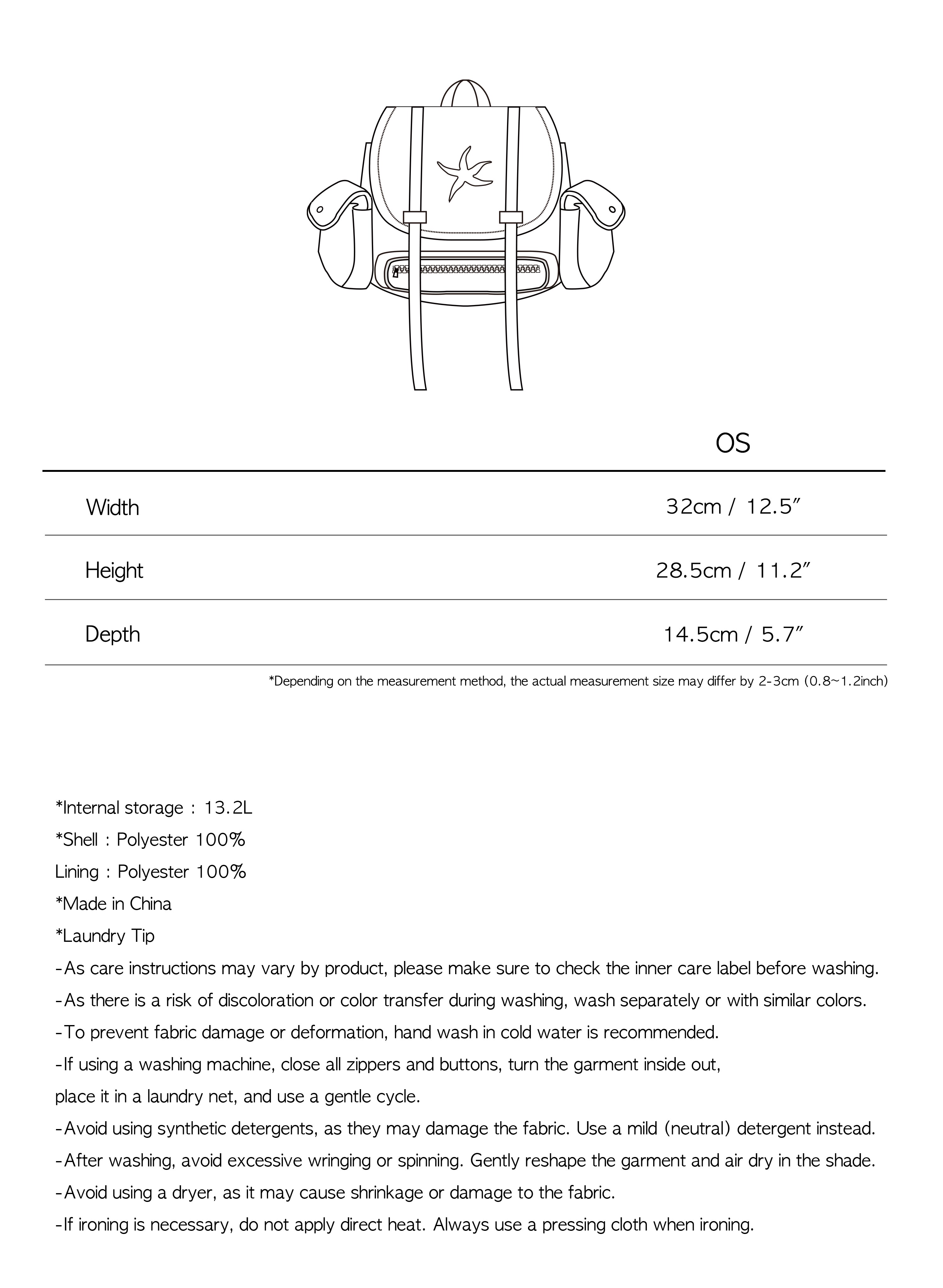 TCM starfish grid backpack (black)