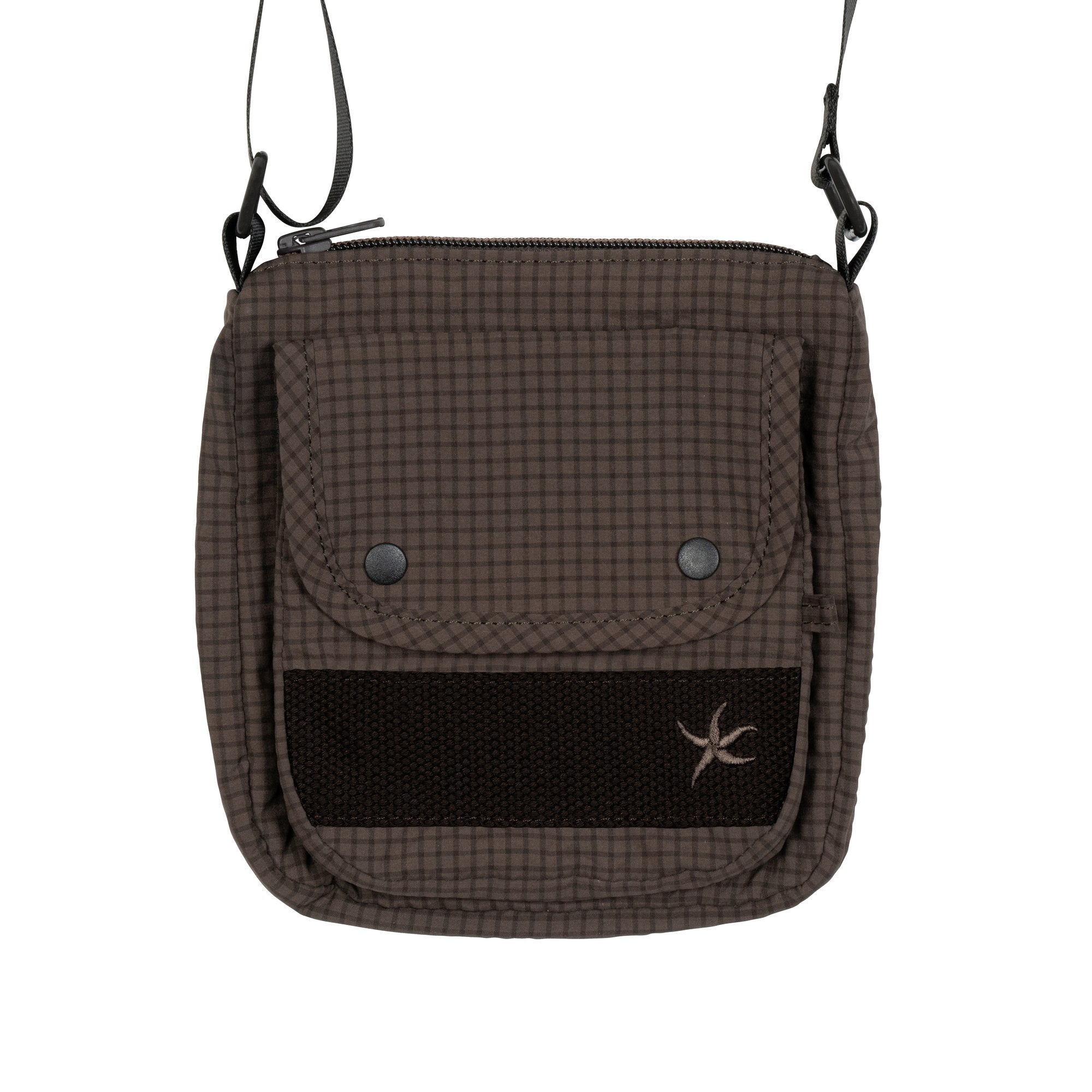 TCM check nylon cross bag (brown)