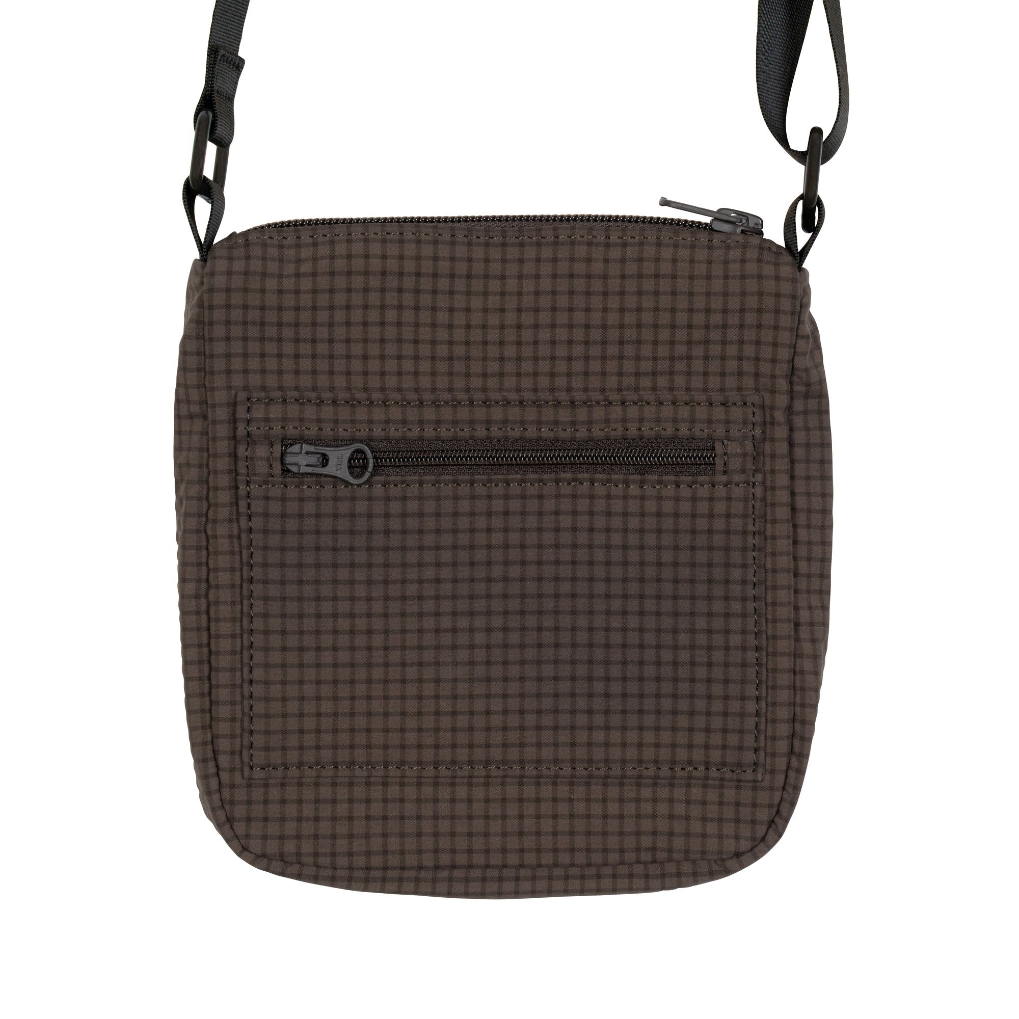 TCM check nylon cross bag (brown)