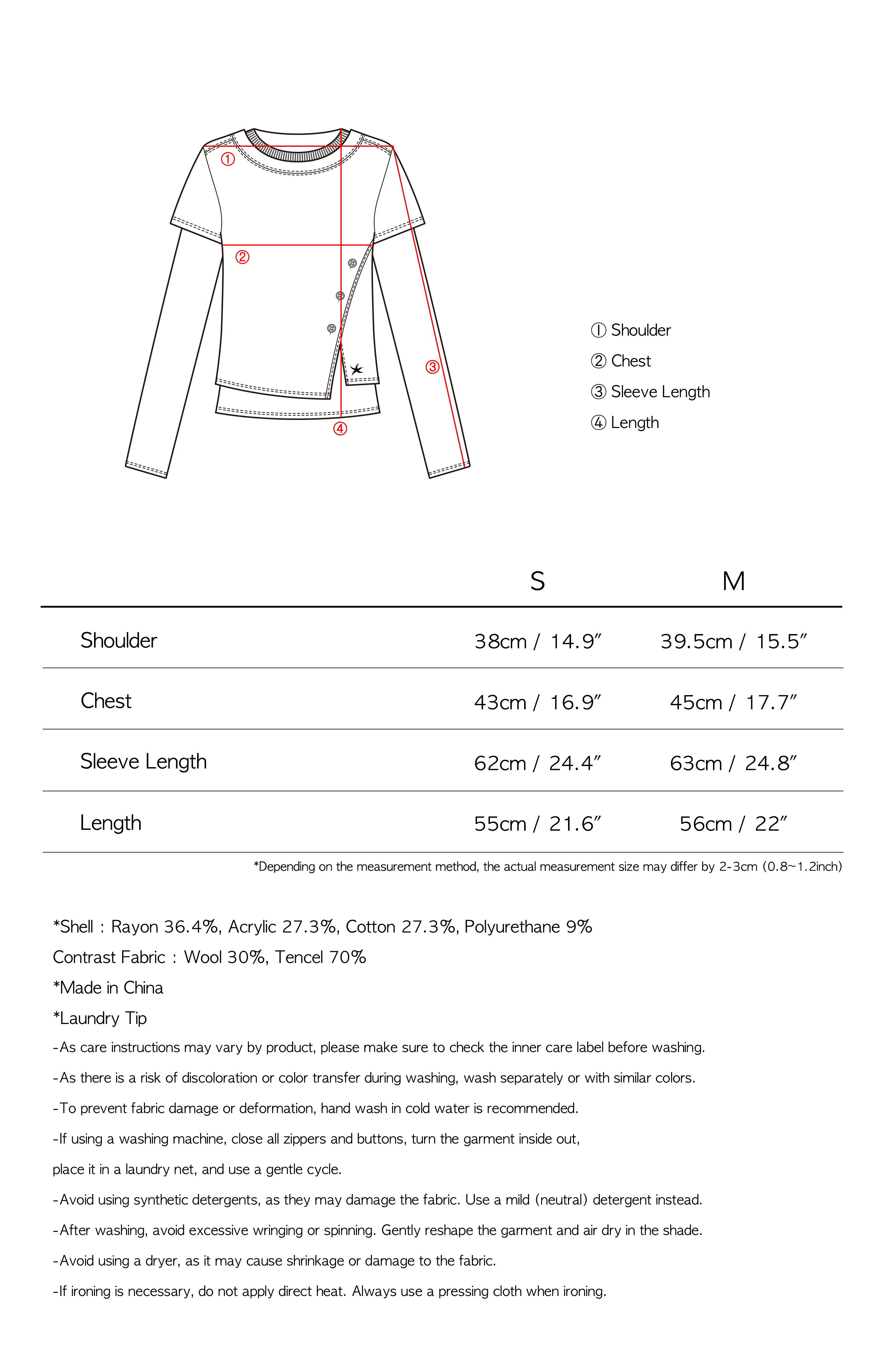 TCM layered button long sleeve (blue)