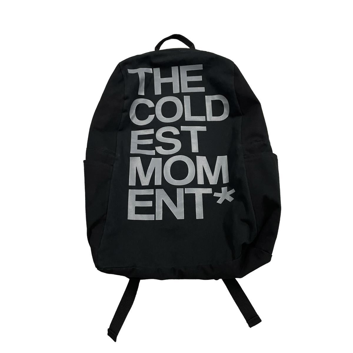 TCM black logo backpack minimalist design unisex