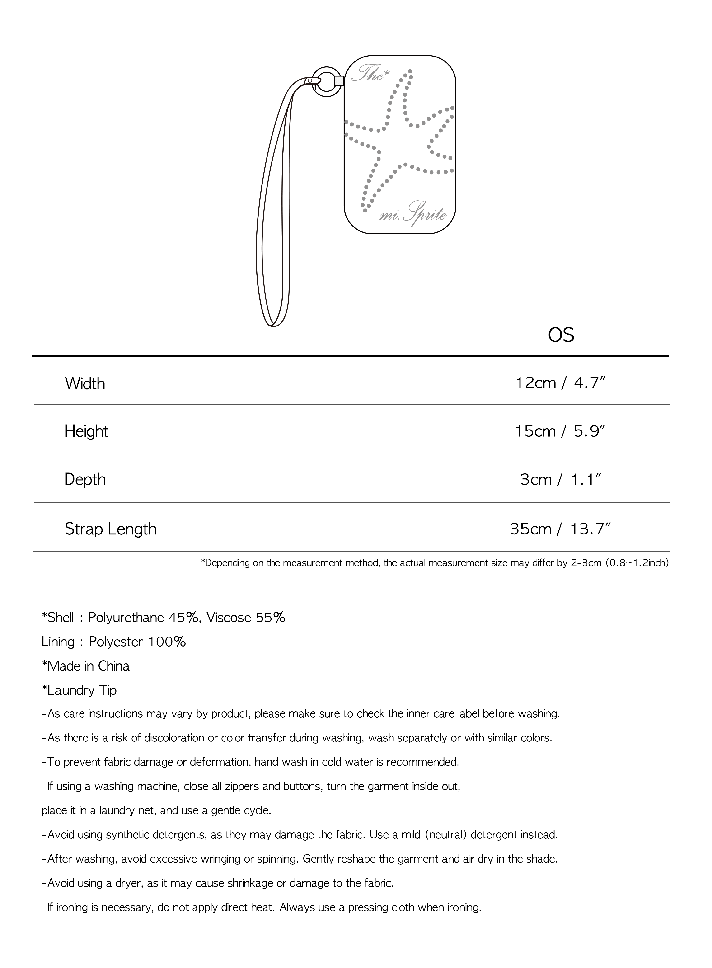 TCM starfish stud mini pouch (black)