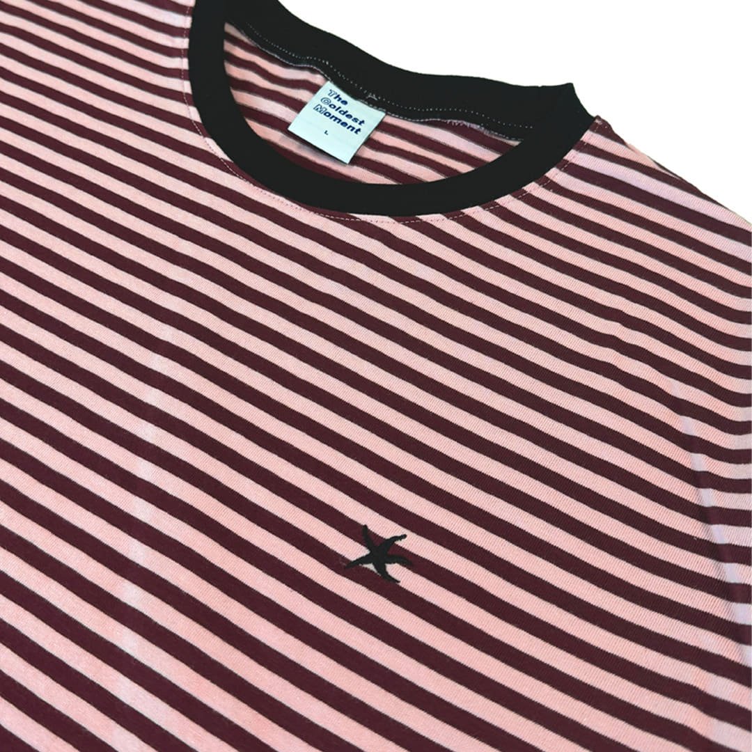 TCM mini logo stripe long sleeve (pink/red)