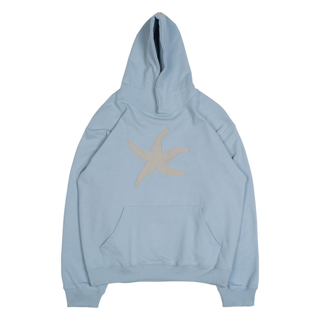 TCM sky blue vintage starfish hoodie minimalist...