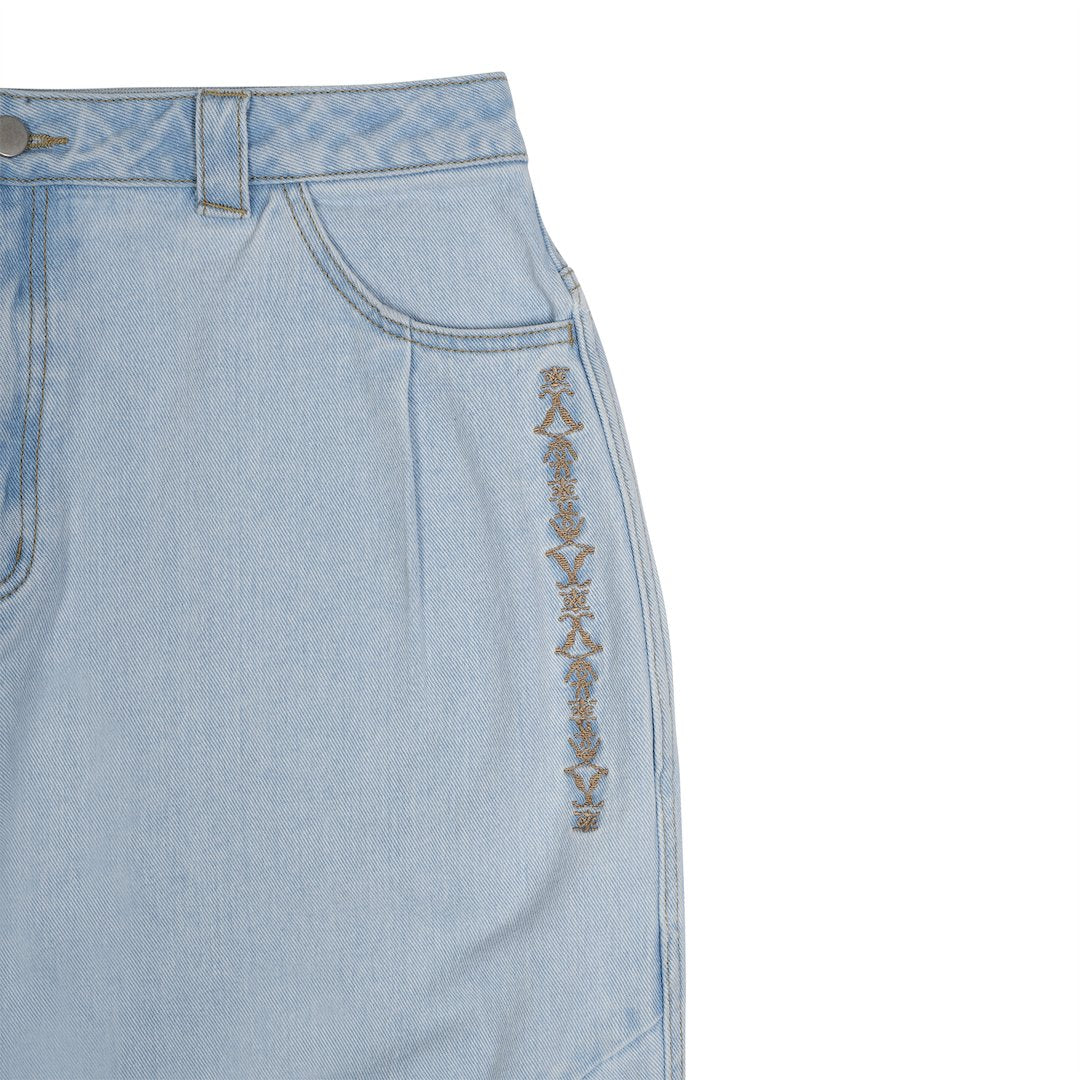 TCM ethnic denim pants (light blue)