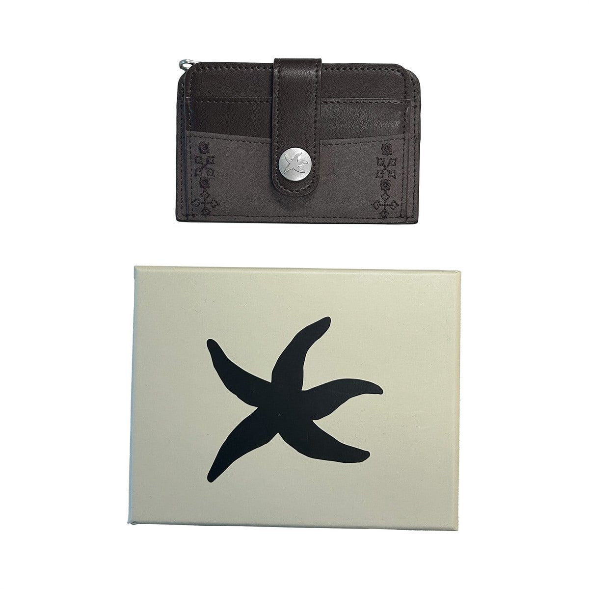 TCM suade buckle card wallet (brown)