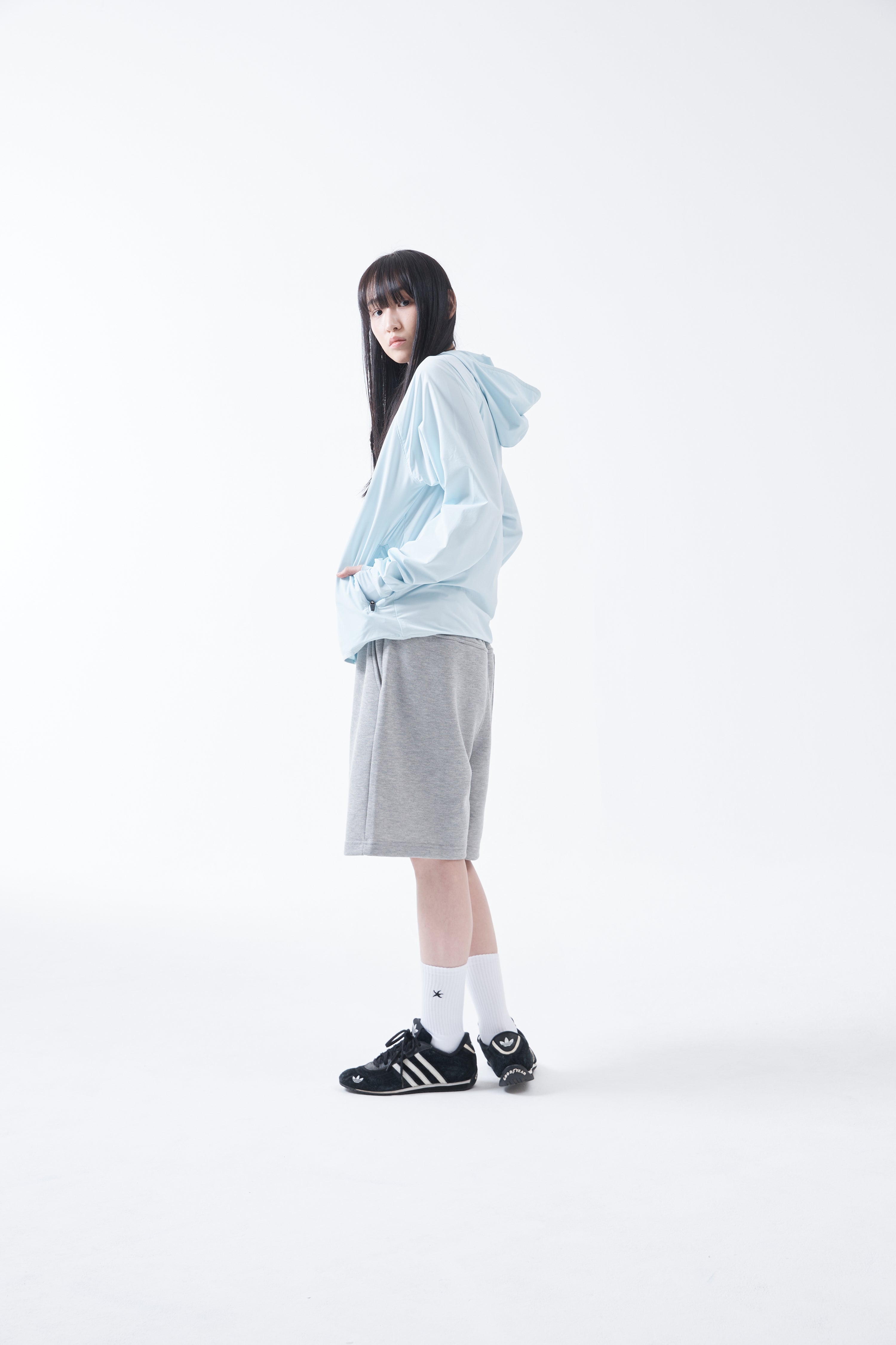 TCM starfish light hooded zip-up (sky blue)