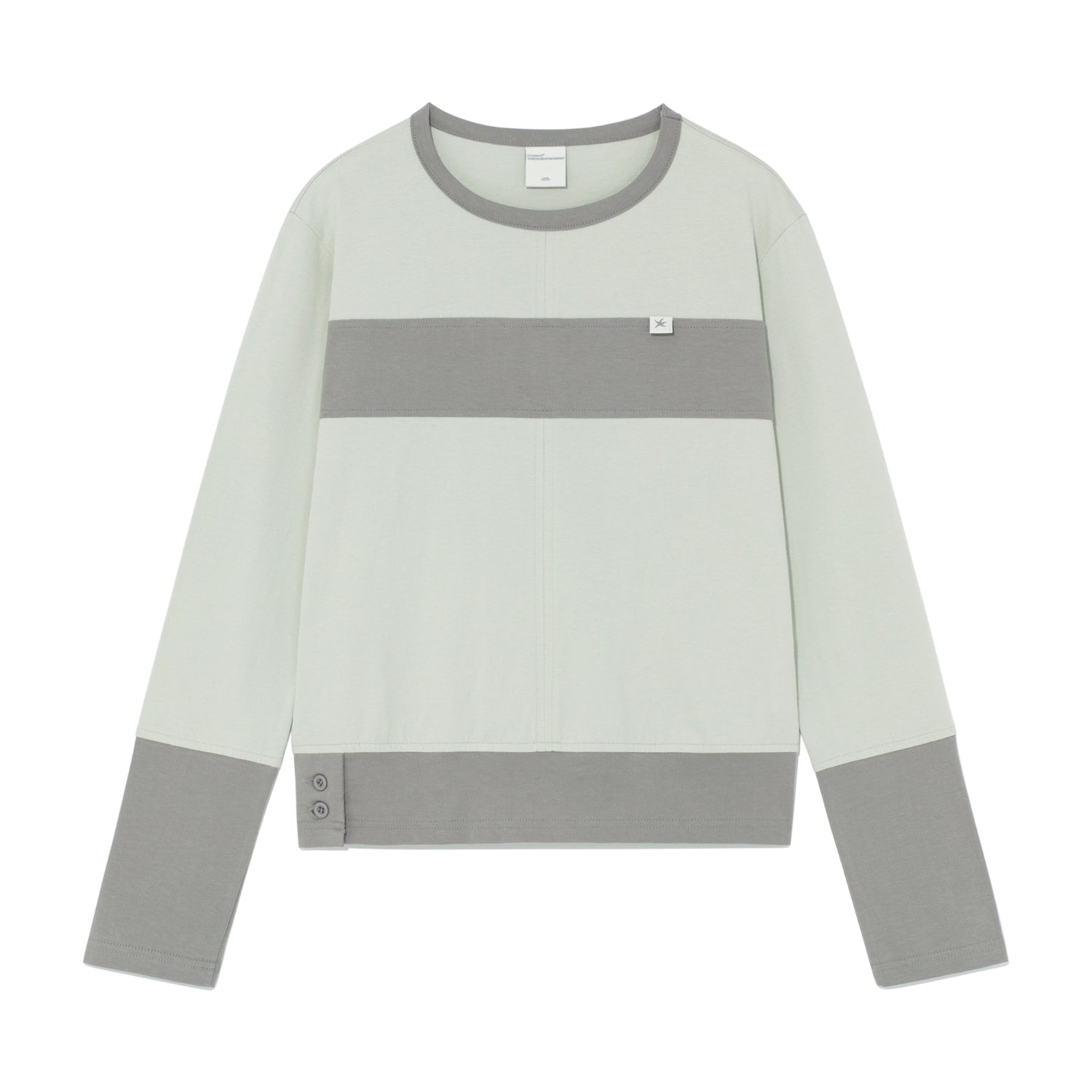 (w) TCM color block line long sleeve (pistachio)