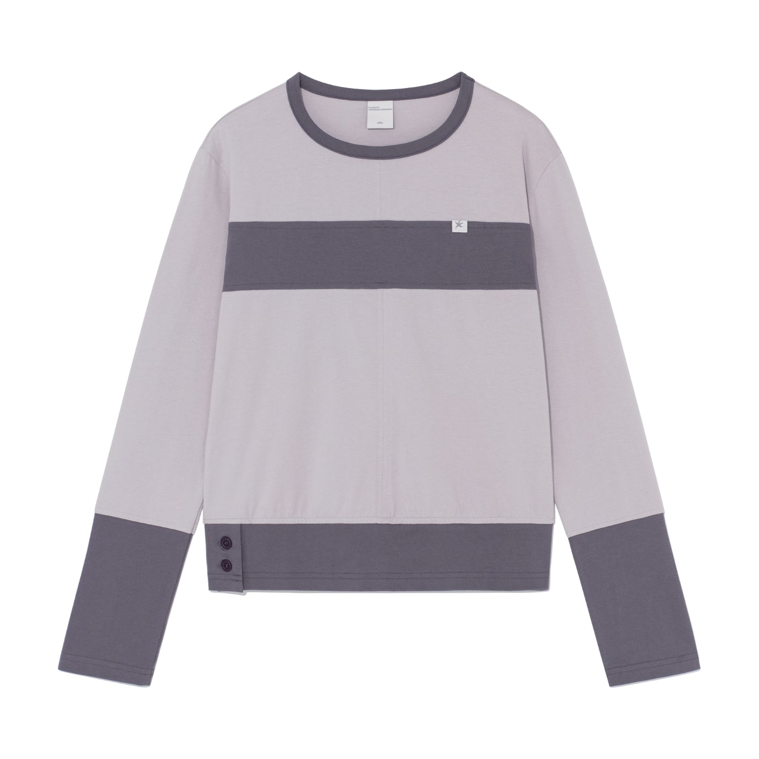 (w) TCM color block line long sleeve (purple)