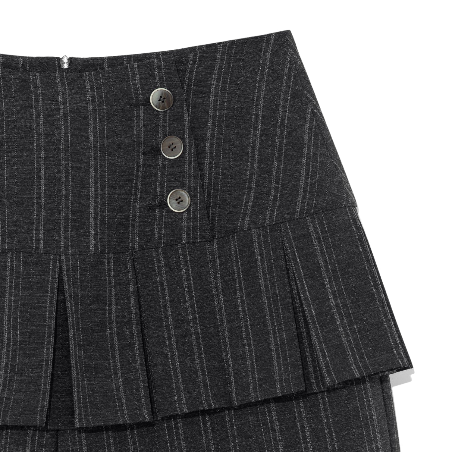 (w) TCM skirt layered button pants (charcoal)