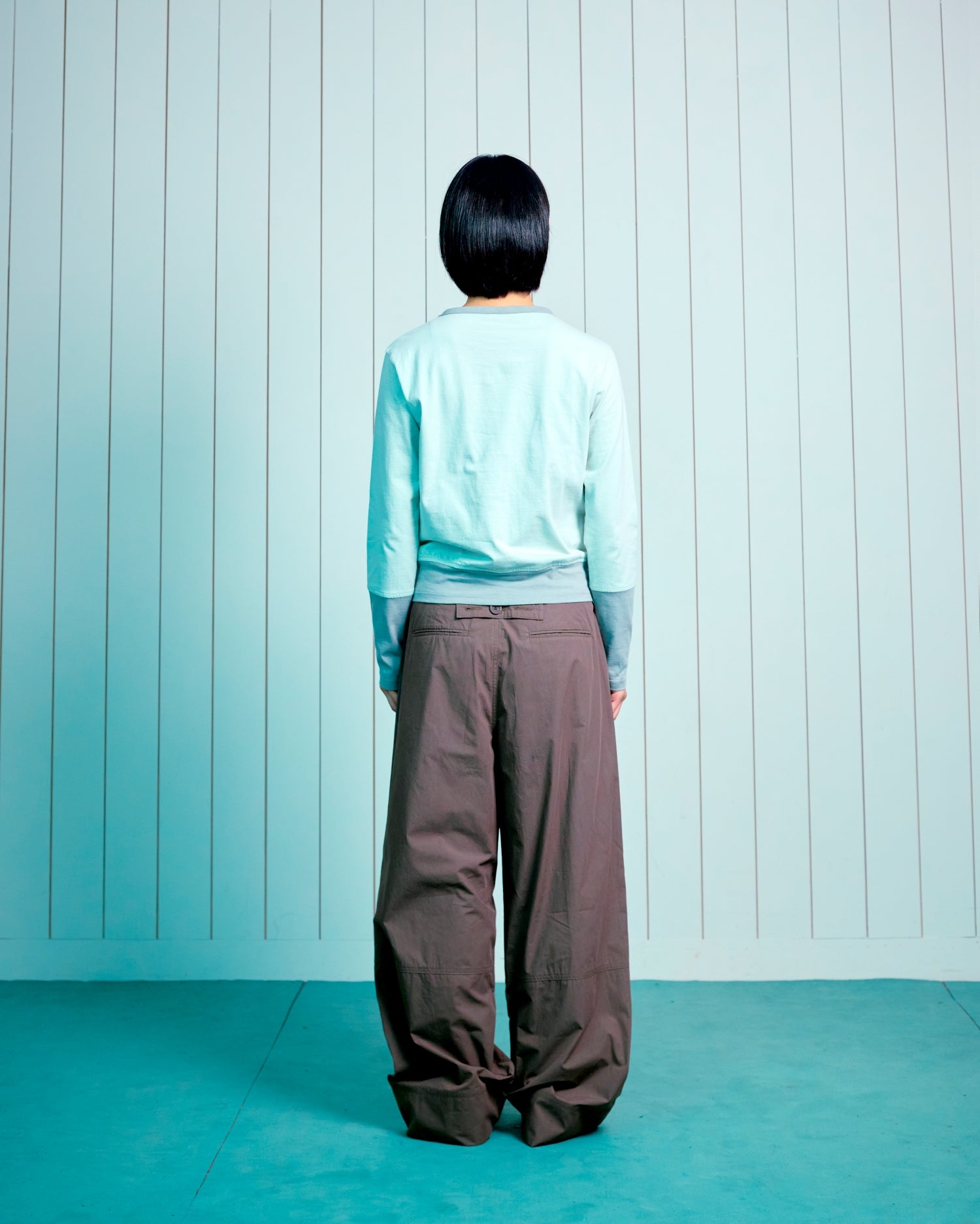 (w) TCM color block line long sleeve (pistachio)